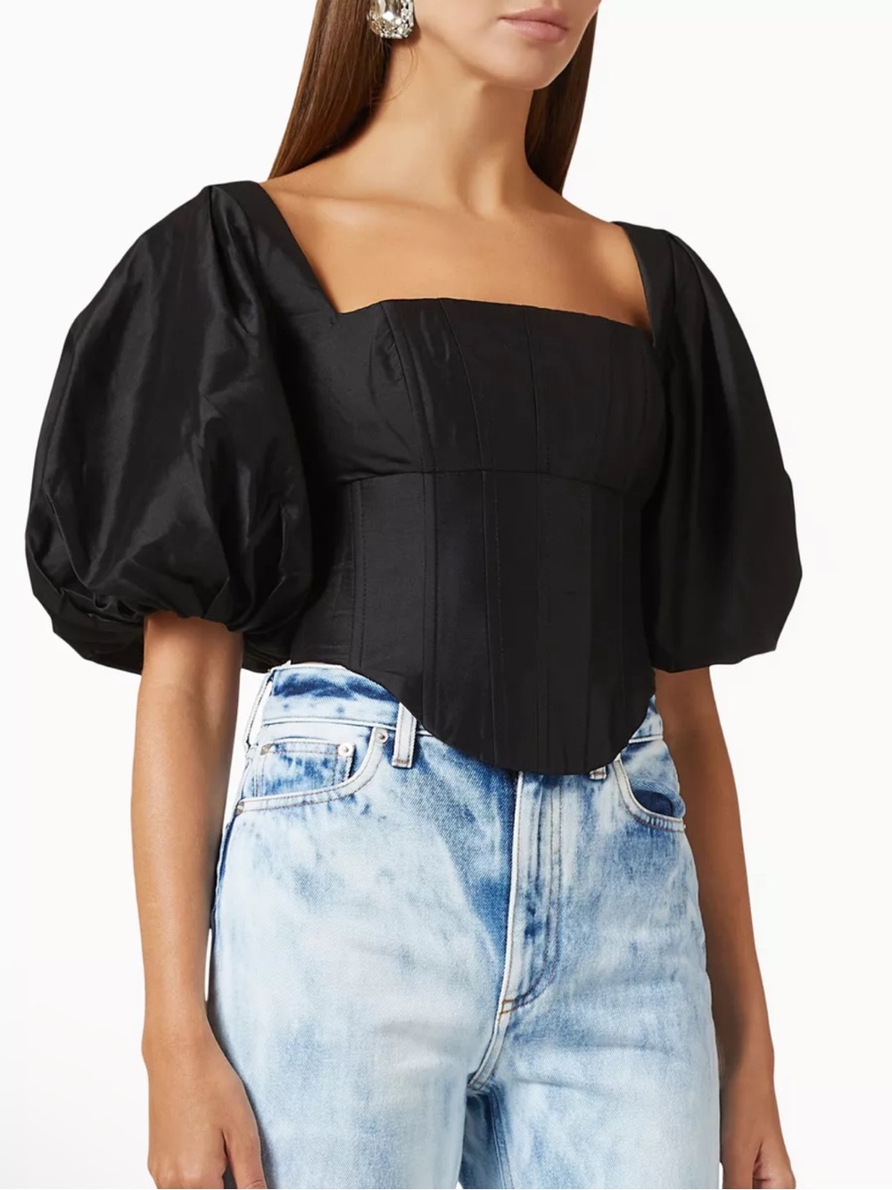 Rozie corsets Puff Sleeve Corset Top in Silk